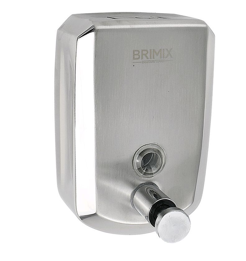Дозатор д/жидкого мыла BRIMIX 643 Дозатор жидкого мыла настенный, металический с глазком, из нерж.стали 201, на 500 мл ХРОМ