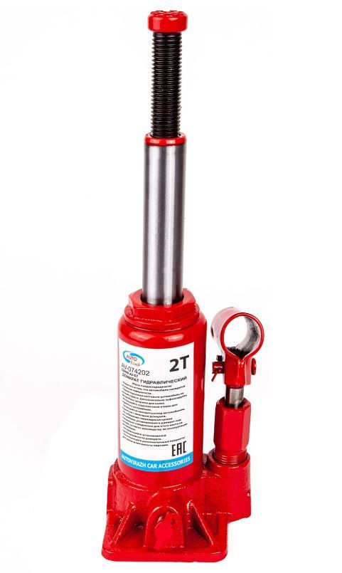 Домкрат AUTOVIRAZH (AV-074202) Домкрат гидравлический 2 т бутылочный в коробке (красный)