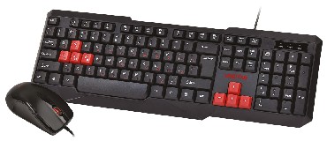 Комплект для компьютера клавиатура+мышь SMARTBUY (SBC-230346-KR) черный/красный