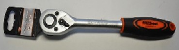  AUTOVIRAZH (AV-508611) Трещотка 1/4 45 зуба 155мм с резиновой прямой ручкой AV Steel