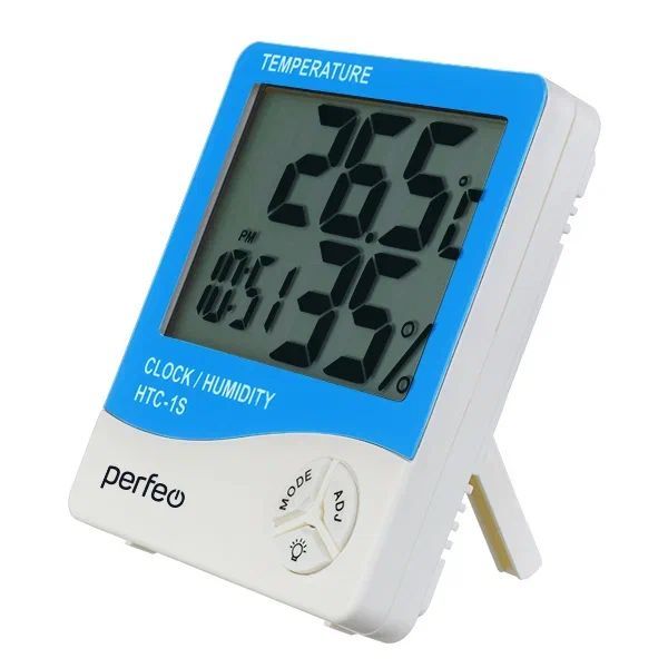 Часы PERFEO (PF_C3662) Часы-метеостанция "Naguri", (PF-HTC-1S) (время, будильник, температура, влажность, дата, подвес на стену, подсветка)