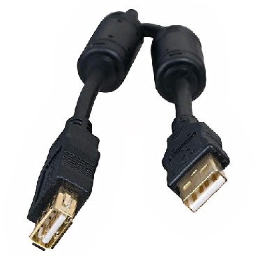 кабель USB 5BITES UC5011-018A EXPRESS USB2.0 / AM-AF / FERRITES / 1.8M / BLACK