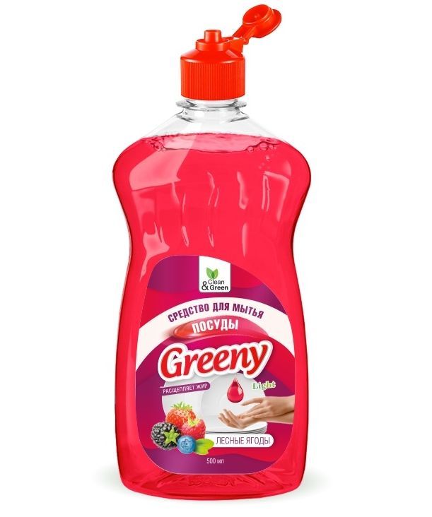 Средство для мытья посуды CLEAN&GREEN CG8155 Greeny Light 500 мл. Лесные ягоды