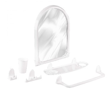 Товар из пластика АЛЬТЕРНАТИВА М7407 набор для ванной комнаты Аква №1 (белый)