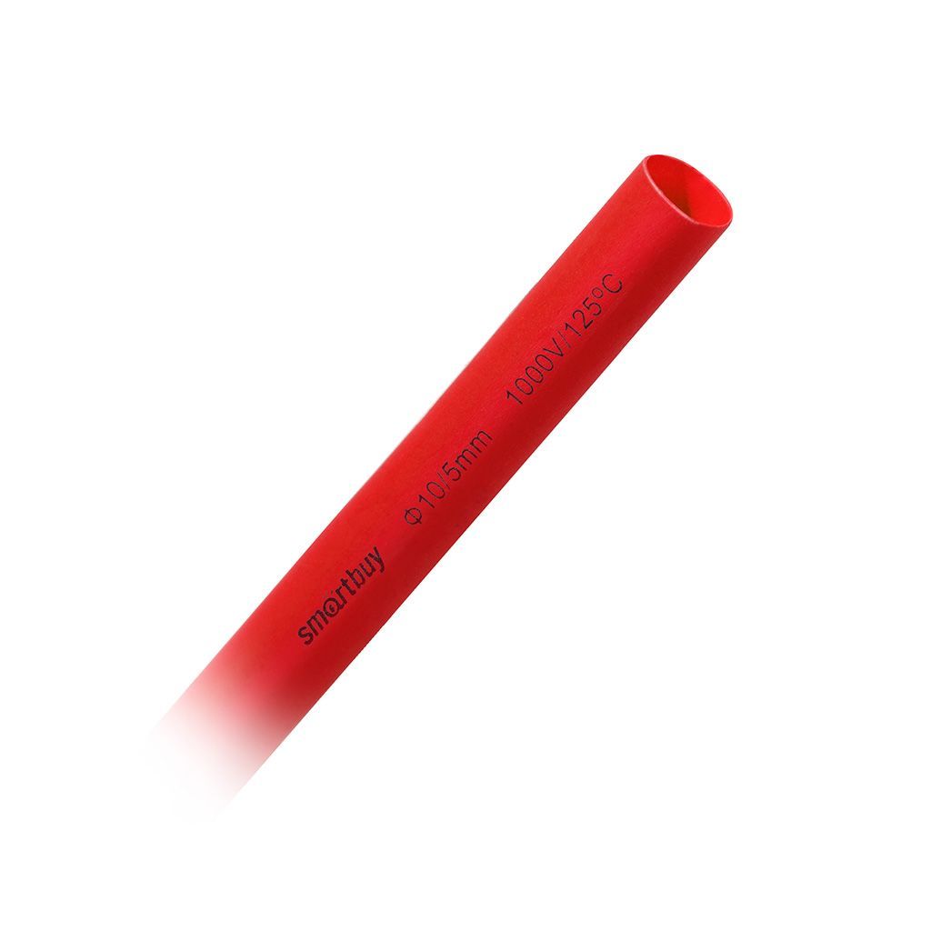 термоусадочная трубка SMARTBUY (SBE-HST-10-r) термоусаживаемая трубка 10/5, красная, 1 метр