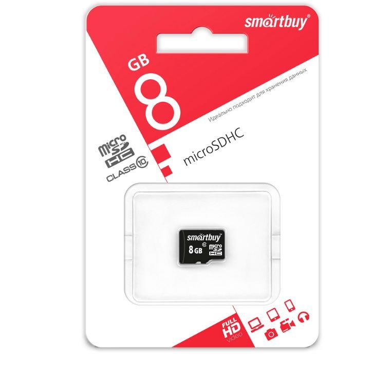 Карта памяти SMARTBUY (SB8GBSDCL10-00) MicroSDHC 8GB Сlass10