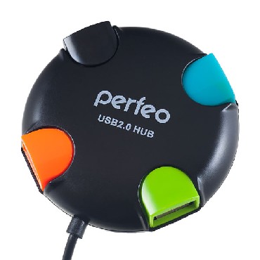 USB-хаб PERFEO (PF_4283) USB-HUB PF-VI-H020 4 PORT черный