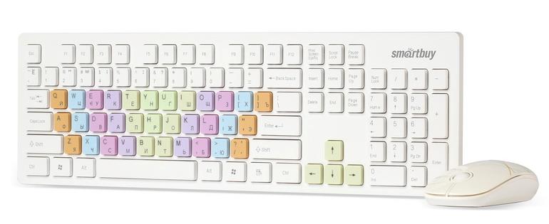 Клавиатура+мышь SMARTBUY (SBC-218346AG-W) цветные клавиши