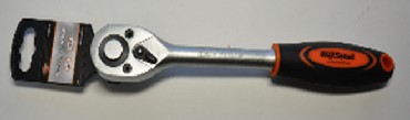  AUTOVIRAZH (AV-508621) Трещотка 1/4 72 зуба 155мм с резиновой прямой ручкой AV Steel