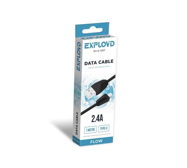 Кабель EXPLOYD EX-K-1297 Дата-кабель USB - TYPE-C 1М чёрный