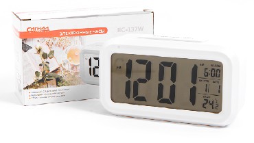 Часы СИГНАЛ (18136) EC-137W электронные часы, белый