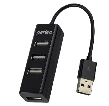 USB хаб PERFEO (PF_A4525) USB-HUB 4 PORT PF-HYD-6010H ,черный