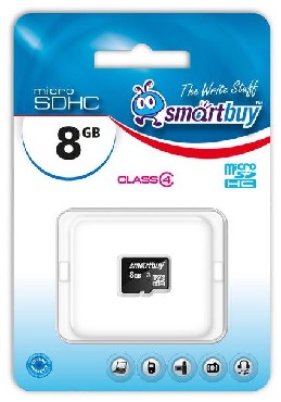 Карта памяти SMARTBUY (SB8GBSDCL4-00) MicroSDHC 8GB Сlass4