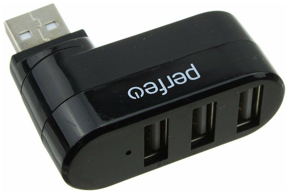 USB-хаб PERFEO USB-HUB PF-VI-H024 3 PORT поворотный черный