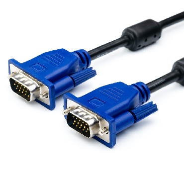 кабель ATCOM (АТ7789) кабель VGA 2ферита - 1,8 м, черный/синий