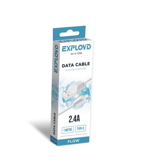 Кабель EXPLOYD EX-K-1298 Дата-кабель USB - TYPE-C 1М белый