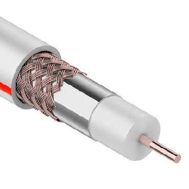 Коаксиальный кабель PROCONNECT (01-2401-6) Кабель коаксиальный SAT 50M+CU/Al/CU, 75 Ом, бухта 100м, белый