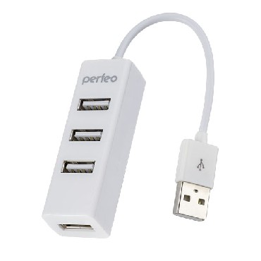 USB хаб PERFEO (PF_A4526) USB-HUB 4 PORT PF-HYD-6010H, белый