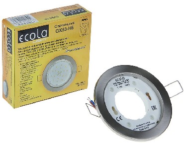 светильник ECOLA TS5325ECB GX53-H6 металл. плоский сатин-хром 101x16 мм
