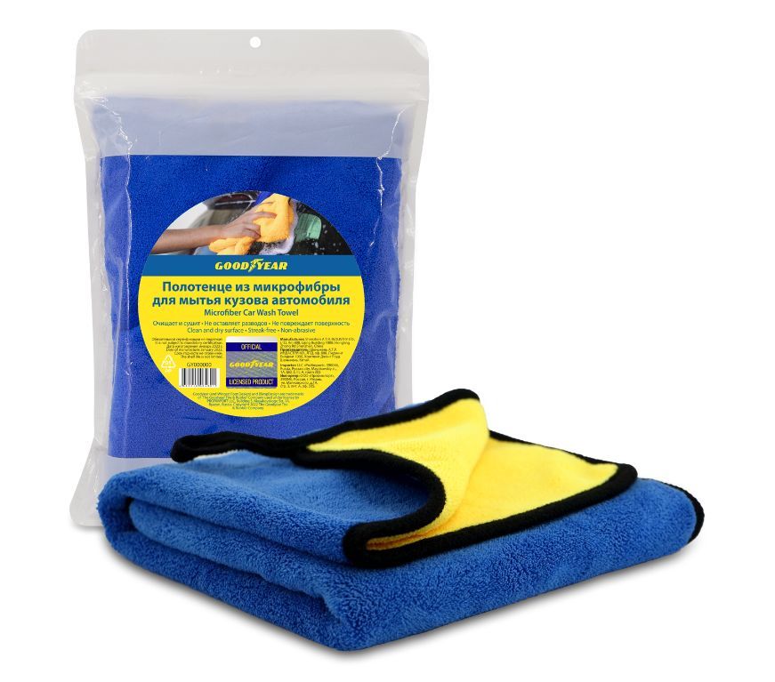 Салфетка для автомобиля GOODYEAR GY000004 полотенце из микрофибры для мытья кузова автомобиля 40x60 см (600 г/м2)